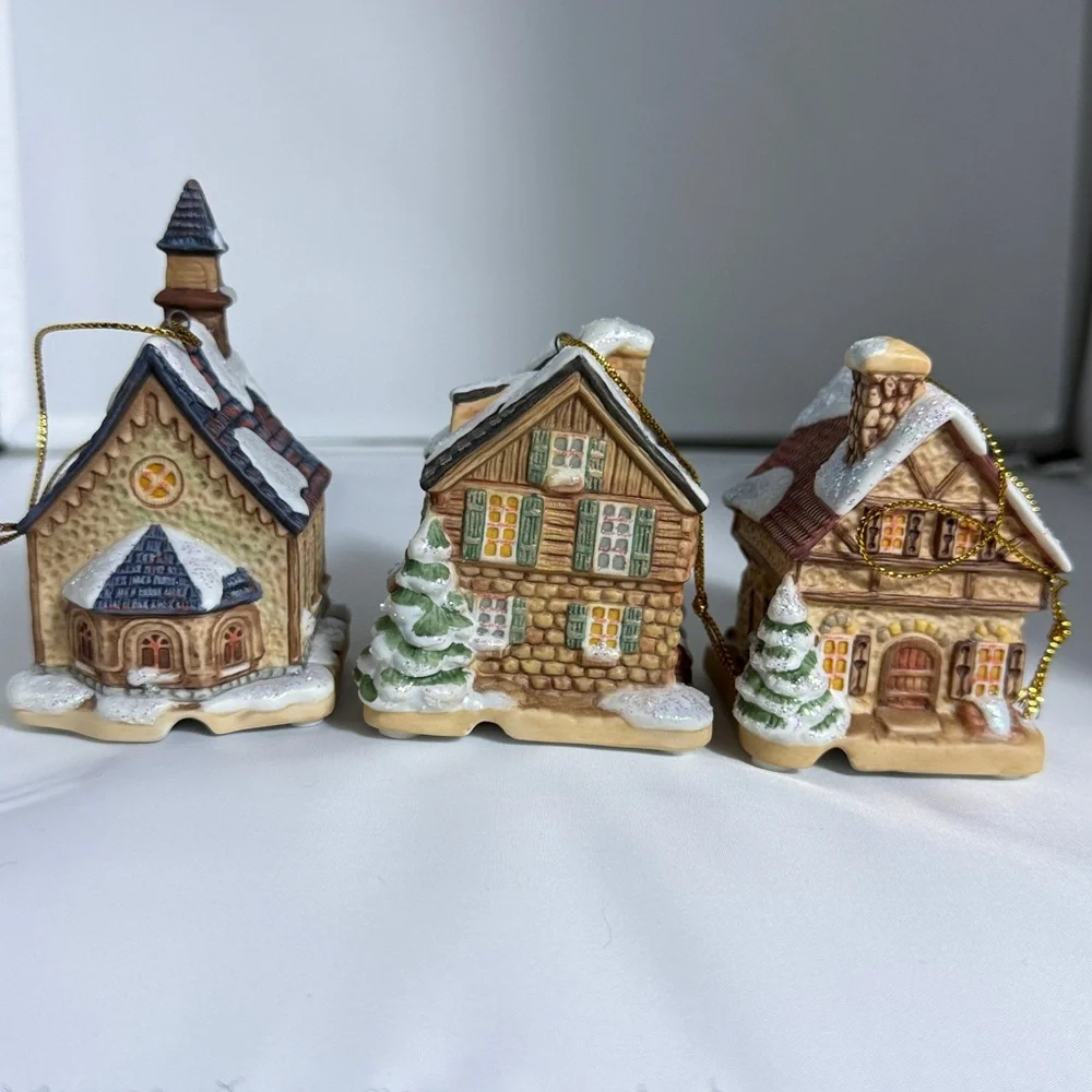 Vintage 1999 The Bradford Exchange Hummel Bavarian Village Hanging Ornament Set